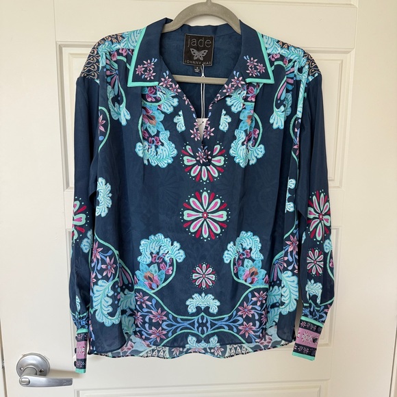 NWT Johnny Was Jade Amaya Blouse Women’s Small Silk blend in Leilana - Picture 3 of 9